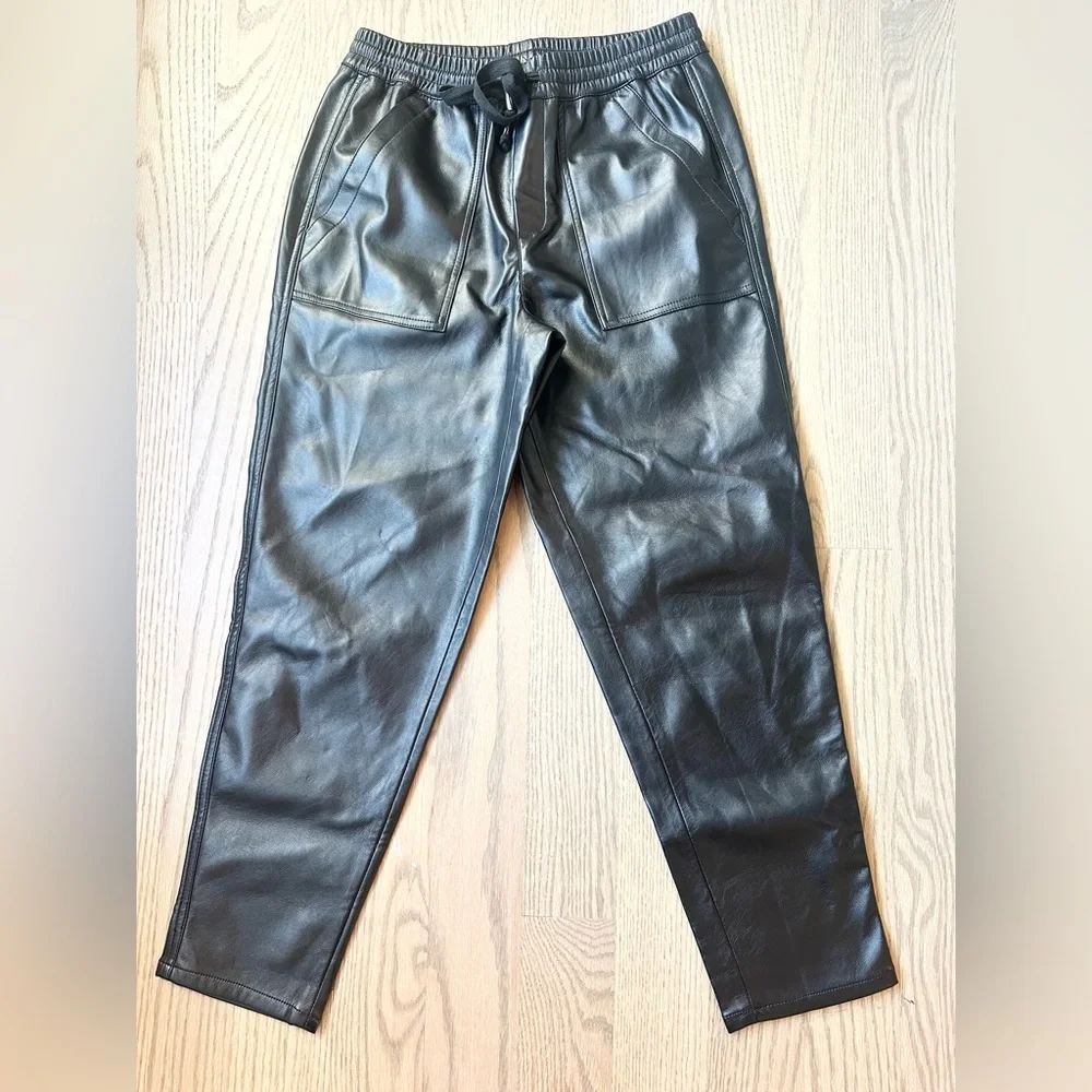 Blank NYC No Guidance Drawstring Faux Leather Cropped Jogger Pant